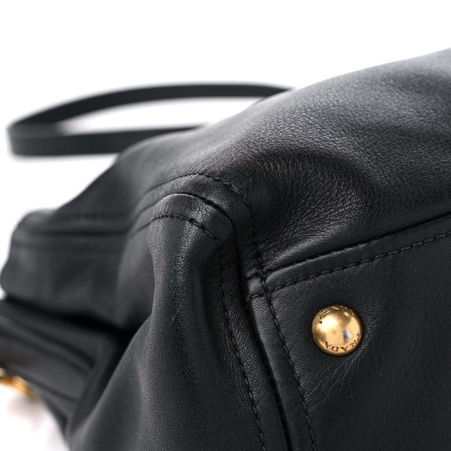 Prada Soft Calfskin Double Zip Shoulder Bag Black 7 of 15