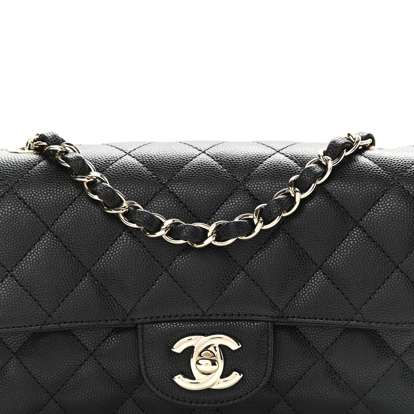 Caviar Quilted Mini Rectangular Flap Black