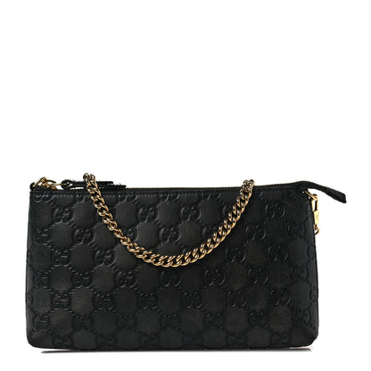 Gucci Guccissima Signature Wrist Wallet Black 1 of 7