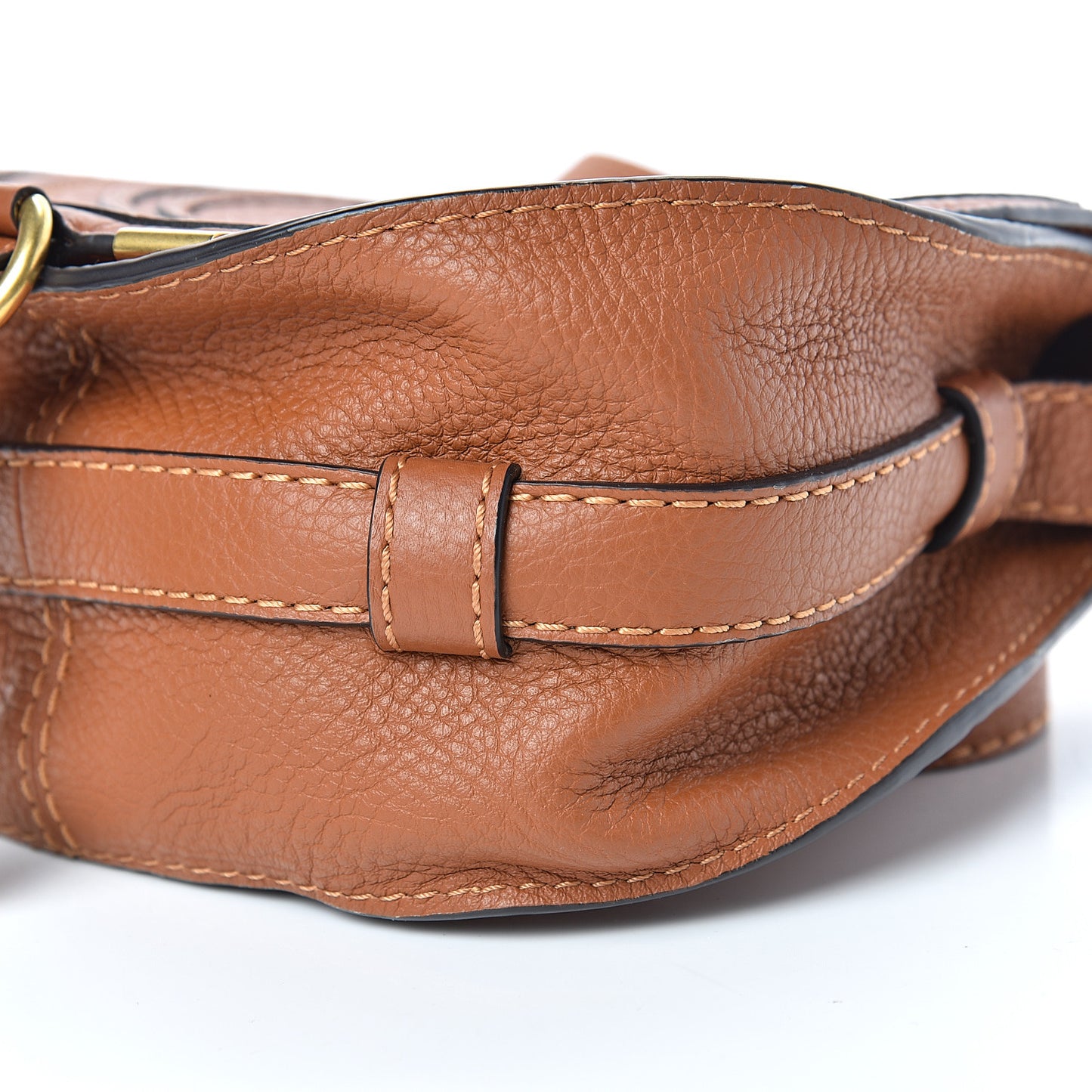 Calfskin Mini Marcie Round Crossbody Bag Tan