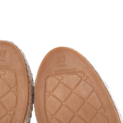 Chanel Lambskin CC Espadrilles 37 Beige Black 7 of 14