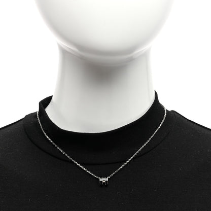 Hermes Lacquered Palladium Mini Pop H Pendant Necklace Black 2 of 6