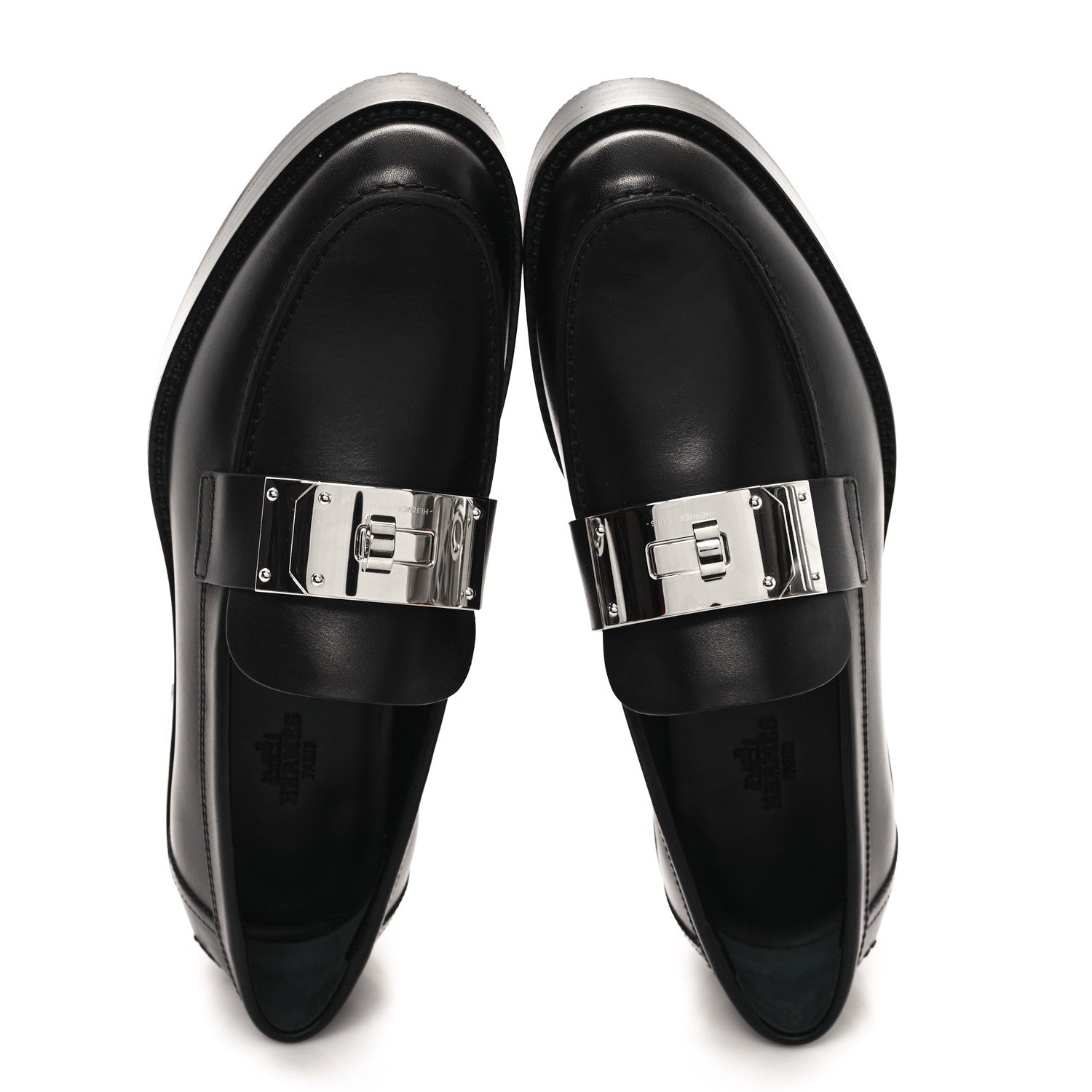 Hermes Calfskin Womens Hot Loafer 37 Black 2 of 9