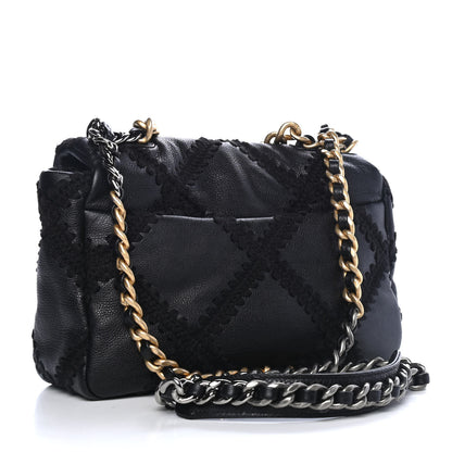 Chanel Calfskin Crochet Medium Chanel 19 Flap Black 2 of 5