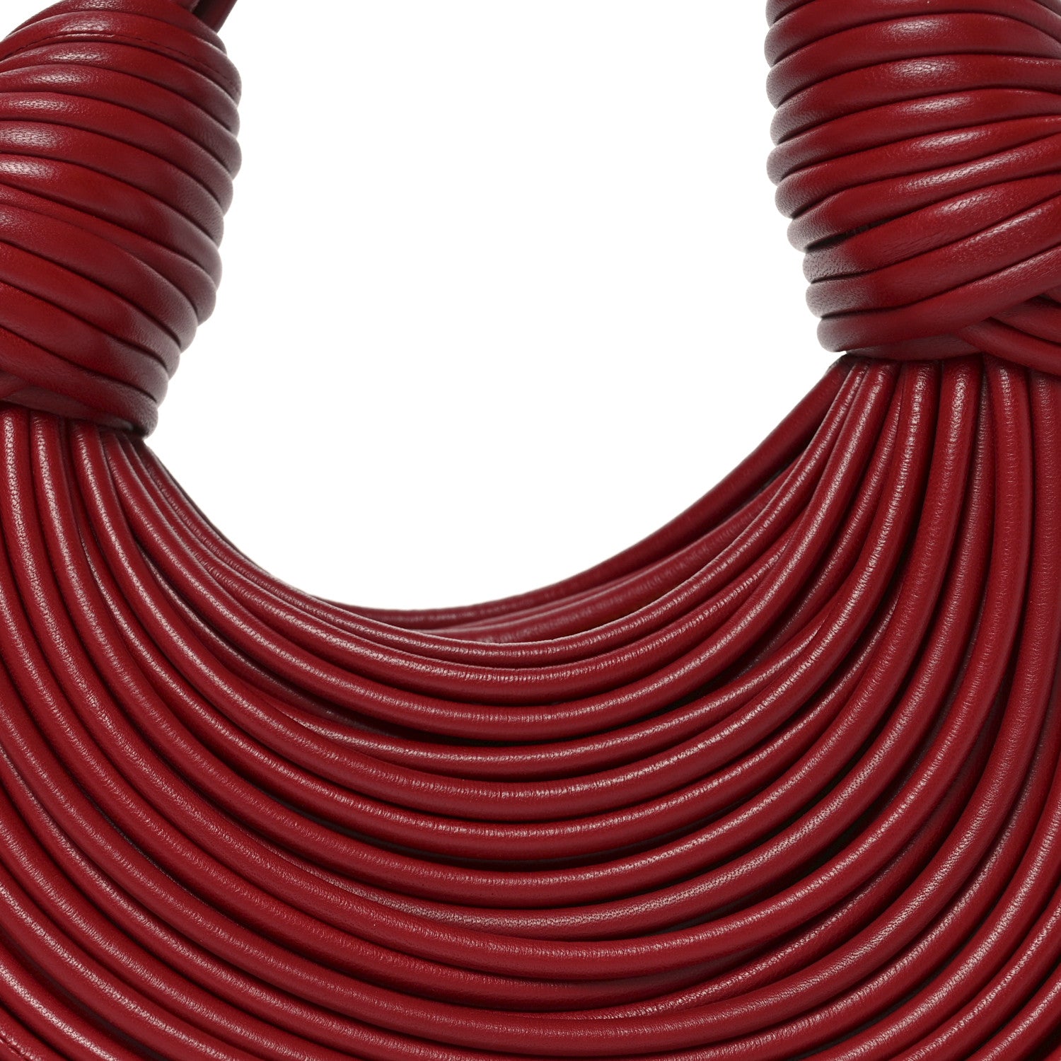 Bottega Veneta Nappa Mini Tubular Double Knot Dark Red 7 of 9