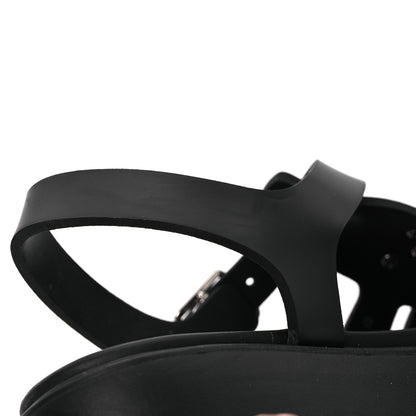Prada Foam Rubber Triangle Logo Monolith 55mm Cage Sandals 40 Black 11 of 14