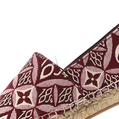 Louis Vuitton Jacquard Since 1854 Starboard Espadrille Flats 37.5 Bordeaux 9 of 9