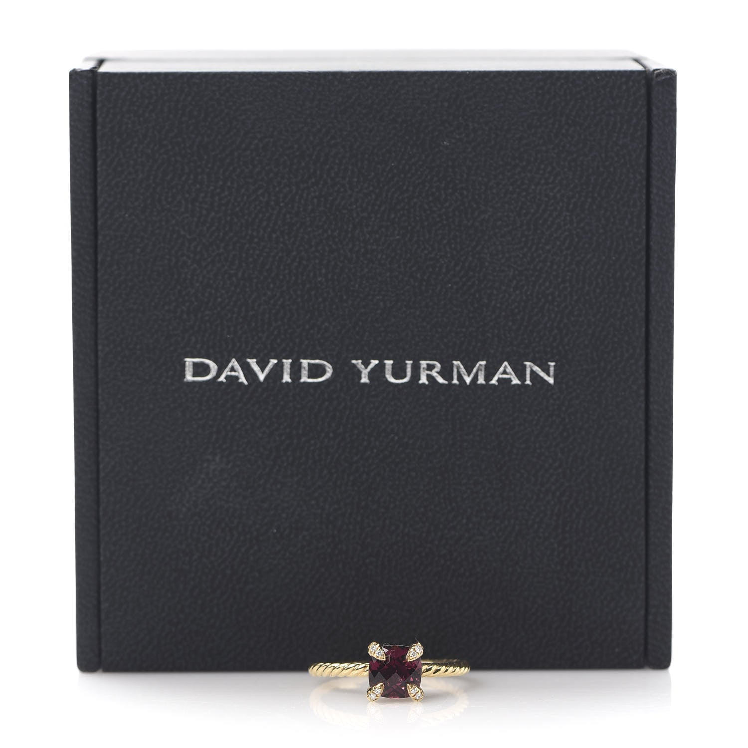 David Yurman 18K Yellow Gold Diamond Pink Tourmaline 7mm Chatelaine Ring 56 7.75 5 of 5