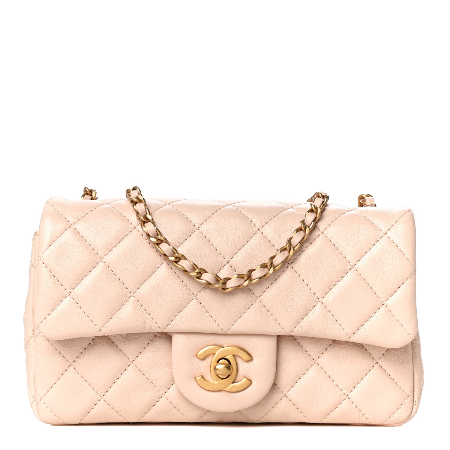 Chanel Lambskin Quilted Mini Rectangular Pearl Crush Flap Light Beige 1 of 11