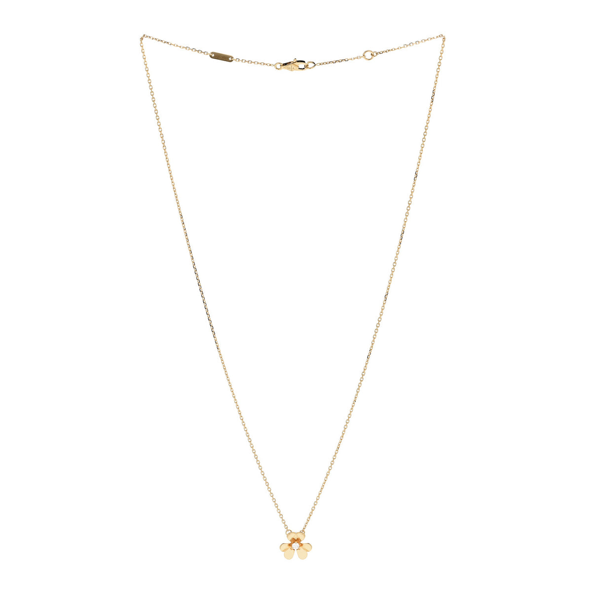 18K Yellow Gold Diamond Mini Frivole Pendant Necklace