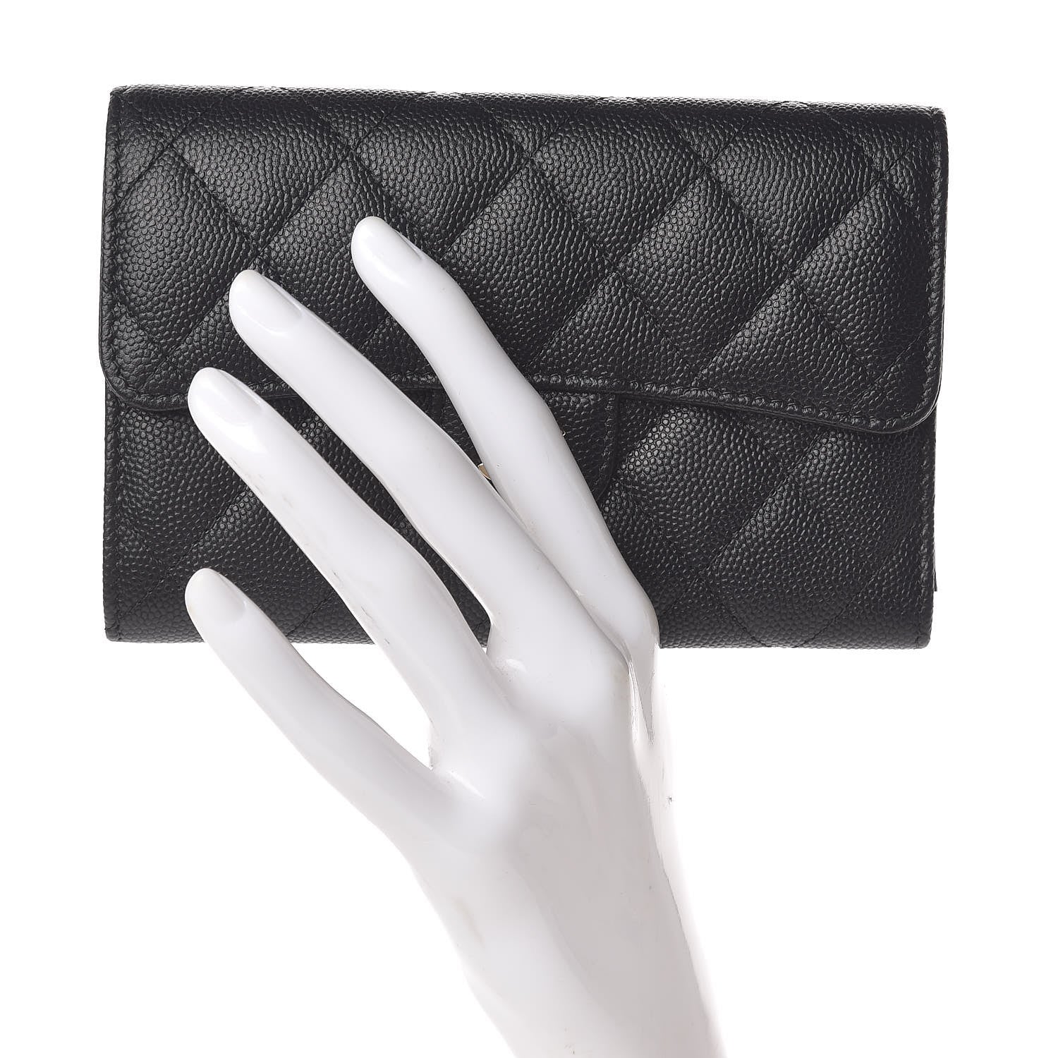 Chanel Caviar Quilted Medium Flap Wallet Black 2 of 9