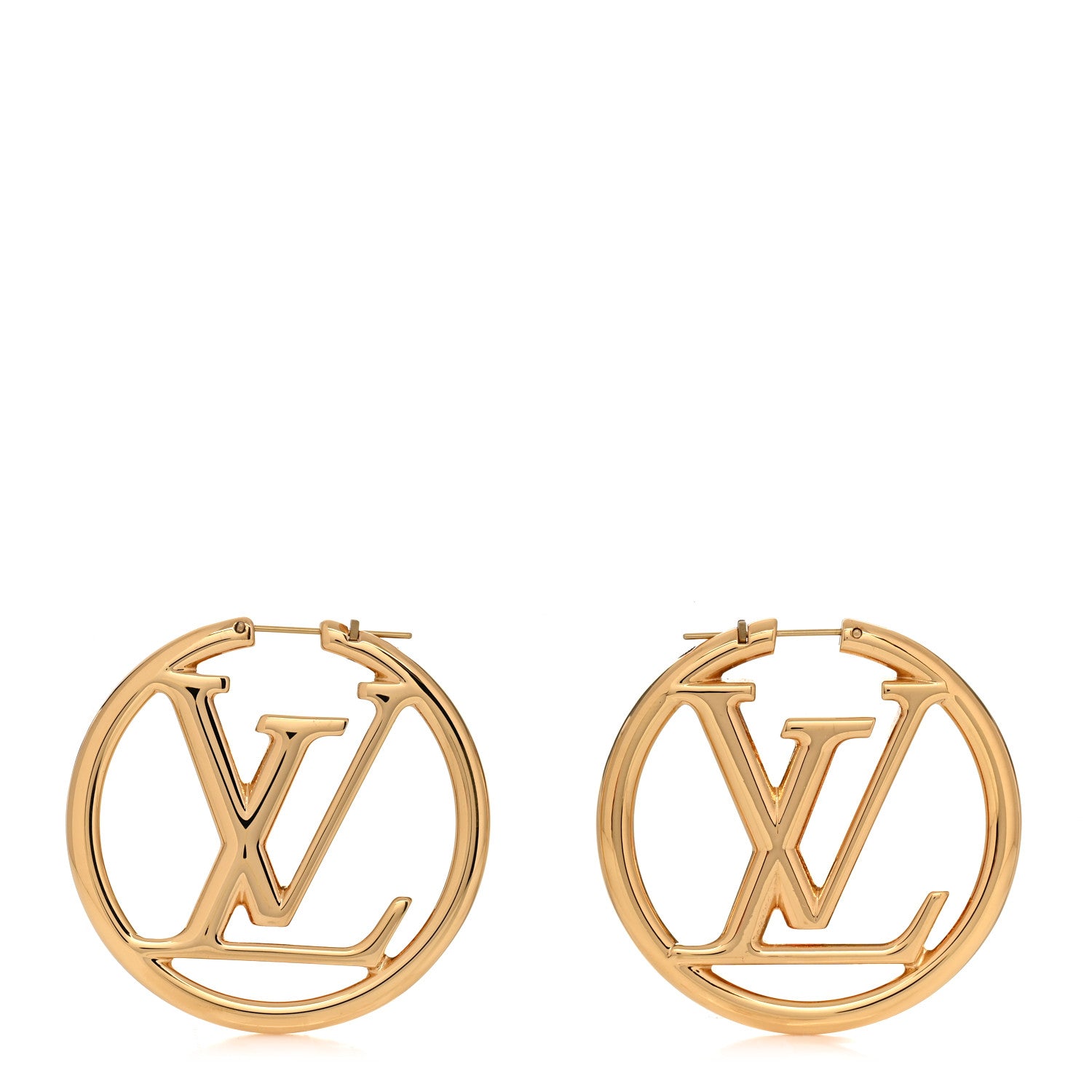 Louis Vuitton Metal Louise Hoop Earrings Gold 1 of 5
