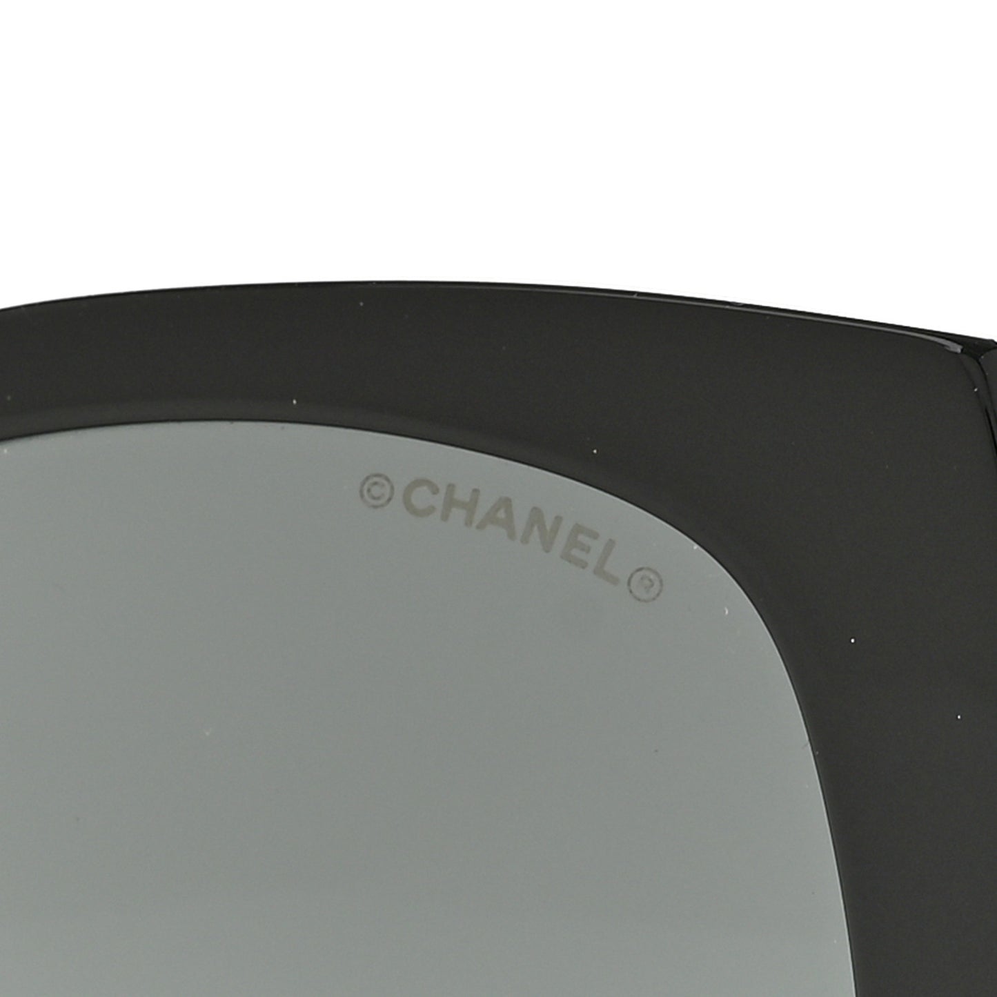 Acetate Square CC Heart Sunglasses 5519-A Black White