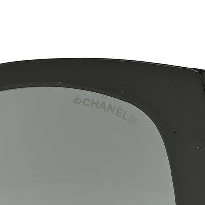 Chanel Acetate Square CC Heart Sunglasses 5519-A Black White 6 of 7
