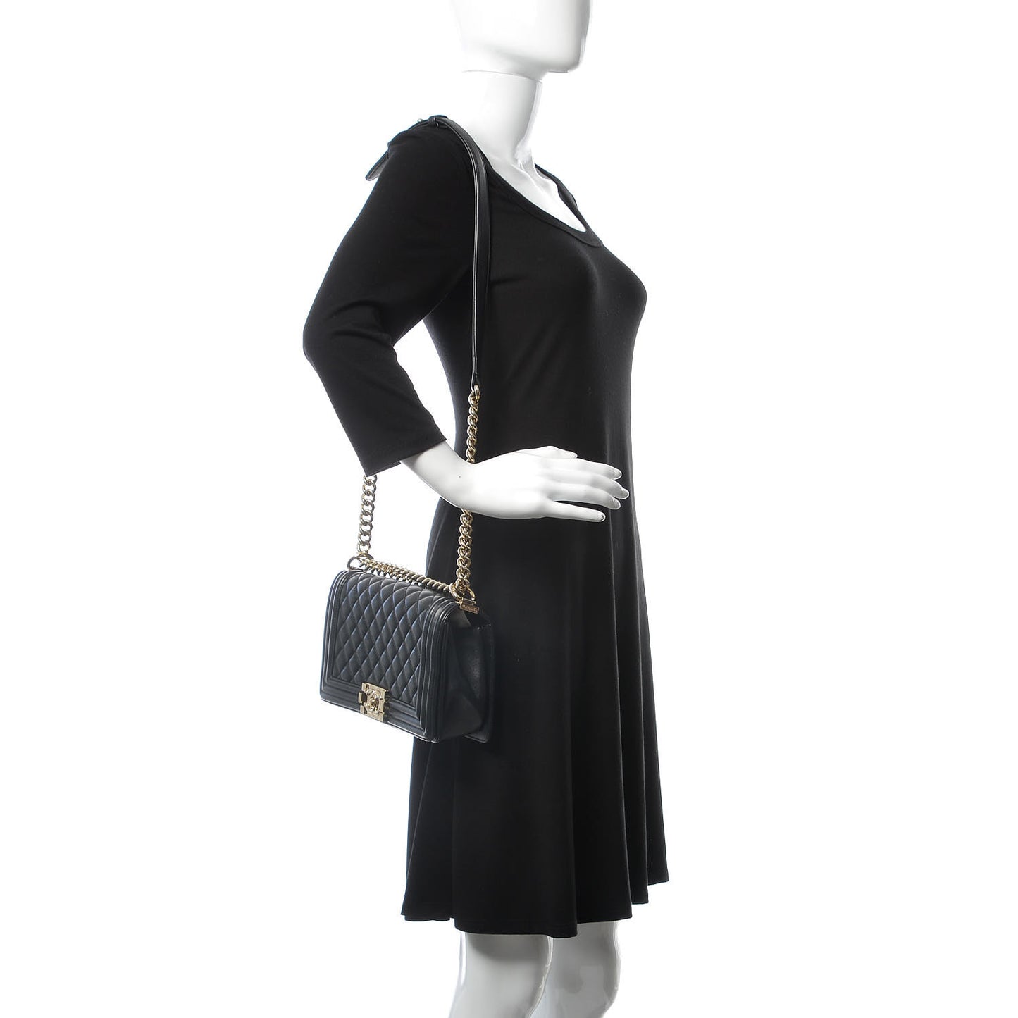 Lambskin Quilted Medium Boy Flap Black