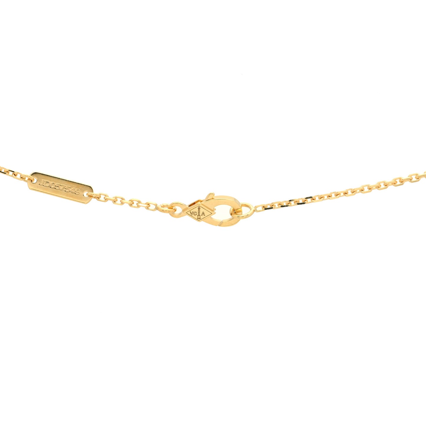 18K Yellow Gold Guilloche Vintage Alhambra Pendant Necklace