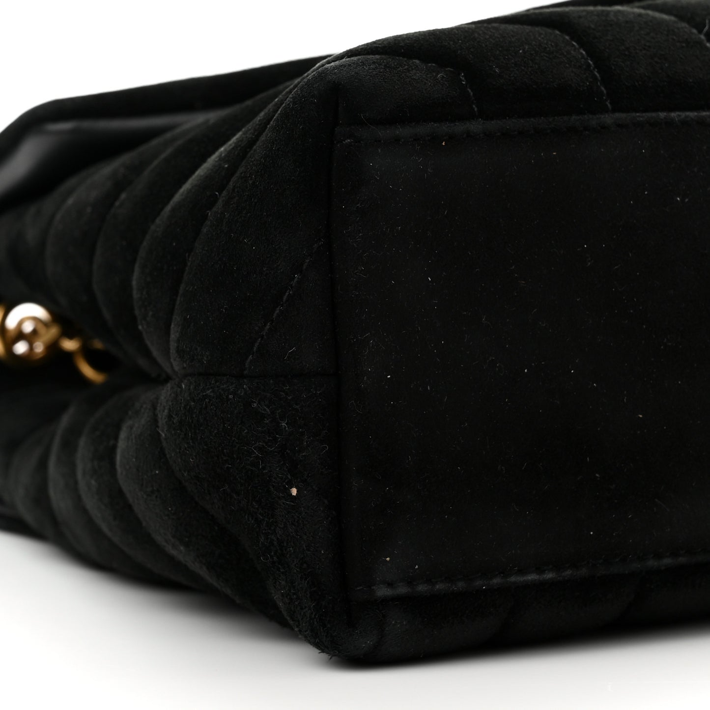 Suede Calfskin Y Quilted Monogram Small Loulou Chain Satchel Black