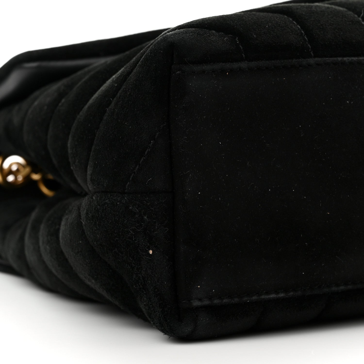 Saint Laurent Suede Calfskin Y Quilted Monogram Small Loulou Chain Satchel Black 9 of 10