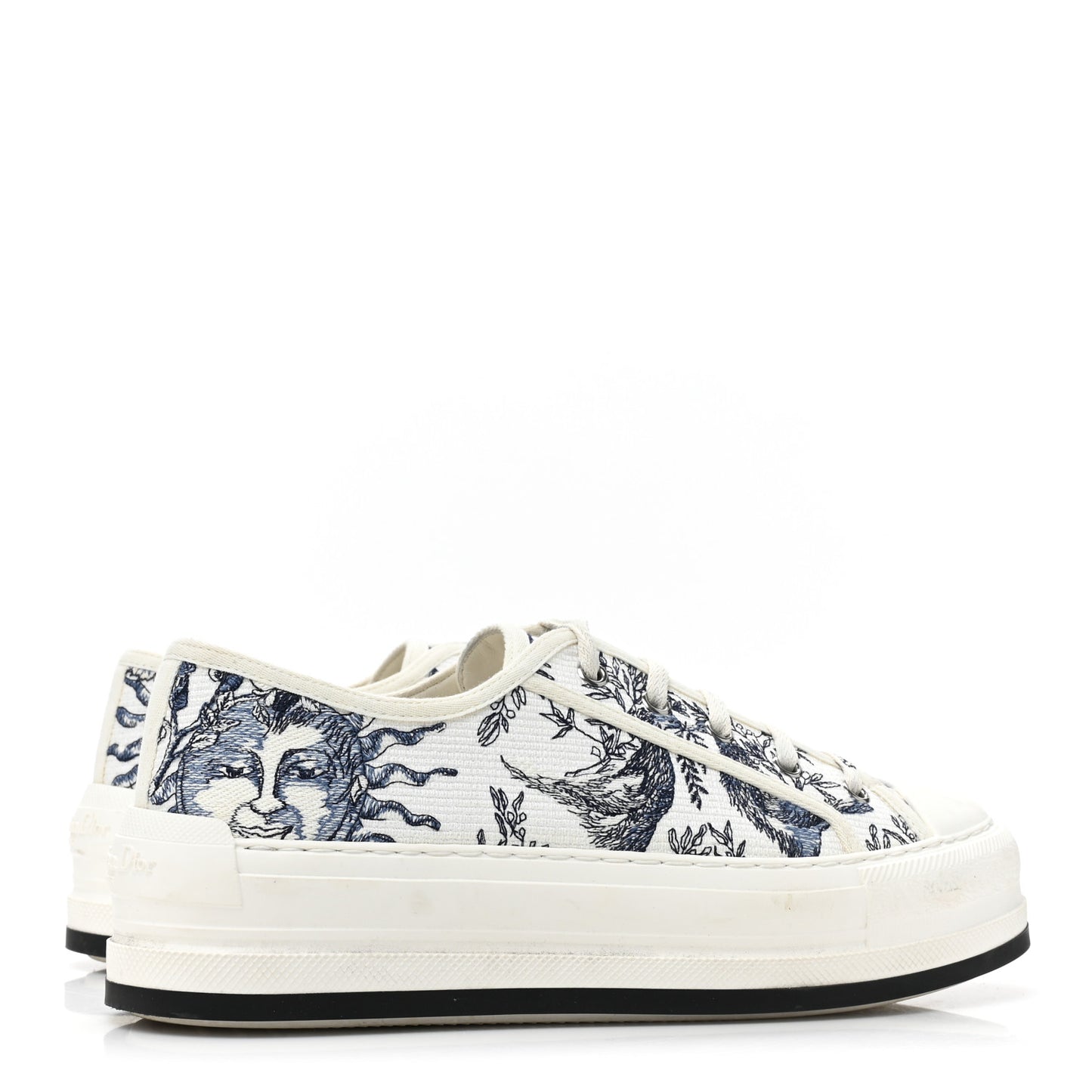 Canvas Le Soleil Embroidered Womens Walk Dior Low Top Sneakers 39.5 Blue Off White