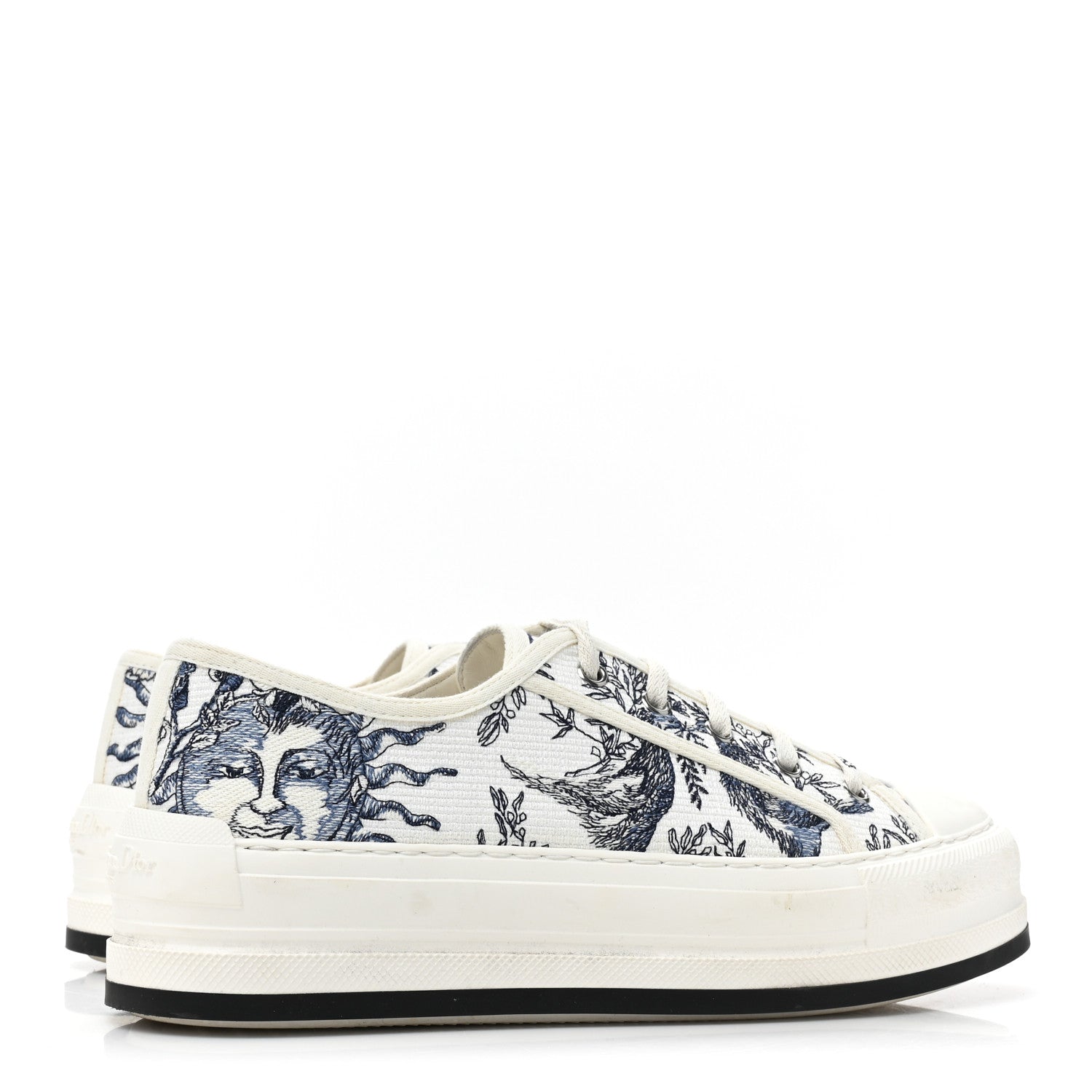 Christian Dior Canvas Le Soleil Embroidered Womens Walk Dior Low Top Sneakers 39.5 Blue Off White 5 of 10