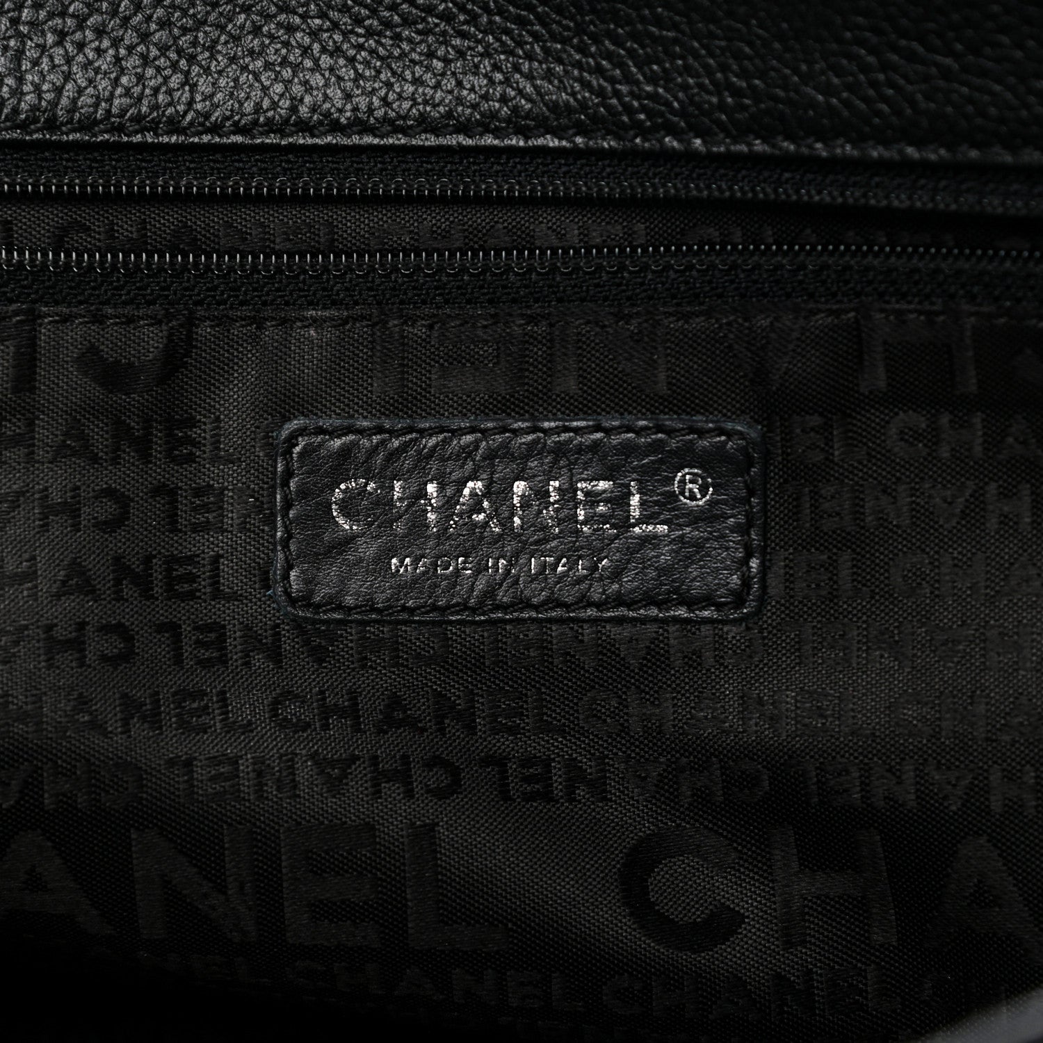 Chanel Calfskin Mademoiselle Lock Cerf Shopper Tote Black 7 of 12
