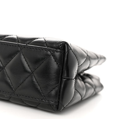 Chanel Shiny Aged Calfskin Quilted Nano Kelly Shopper Black 10 of 12