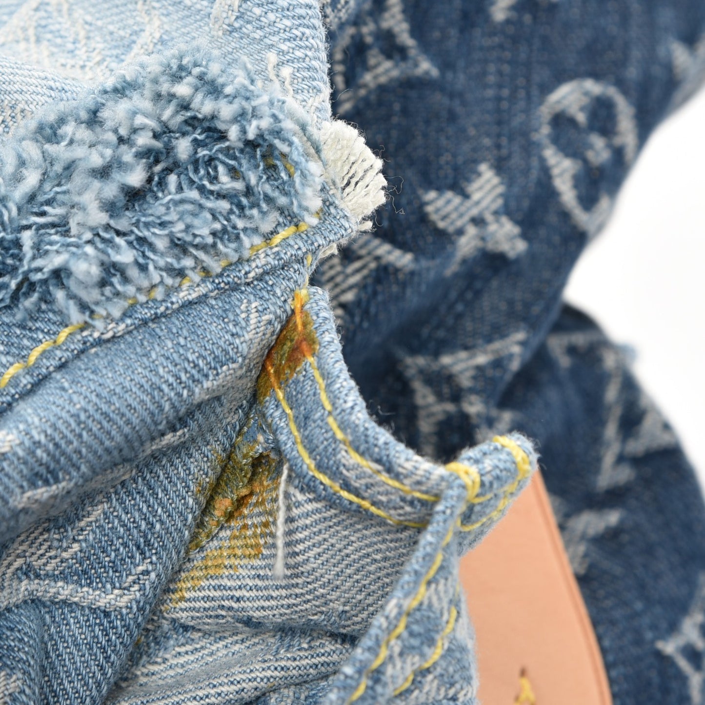 Denim Patchwork Cabby Tote Blue