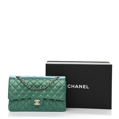 Chanel Iridescent Calfskin Quilted Medium Double Flap Green 11 of 11