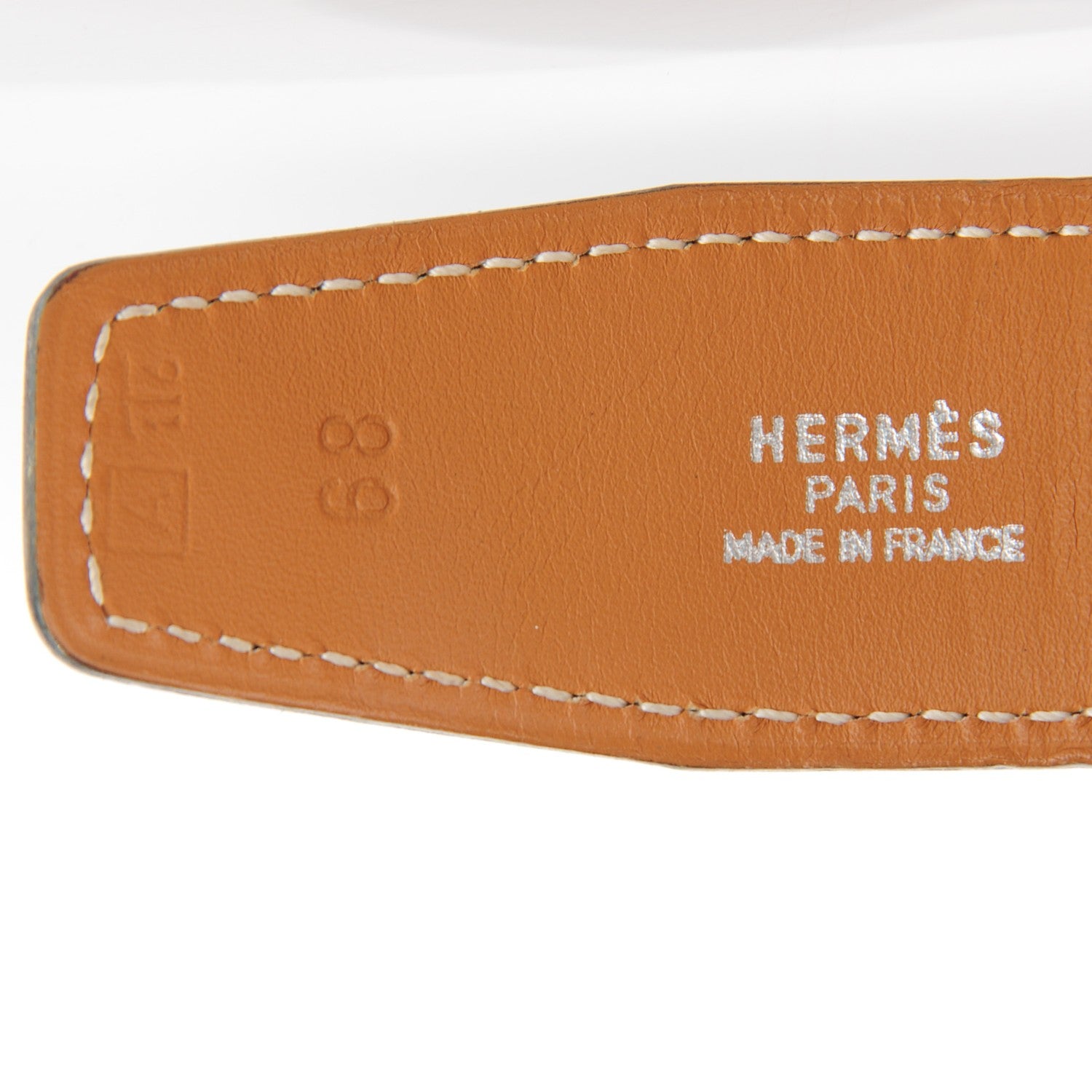 Hermes Chamonix 32mm Belt Strap 68 Black Natural 5 of 11
