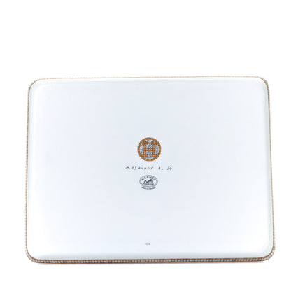 Hermes Porcelain Mosaique au 24 Gold Sushi Plate 2 of 3