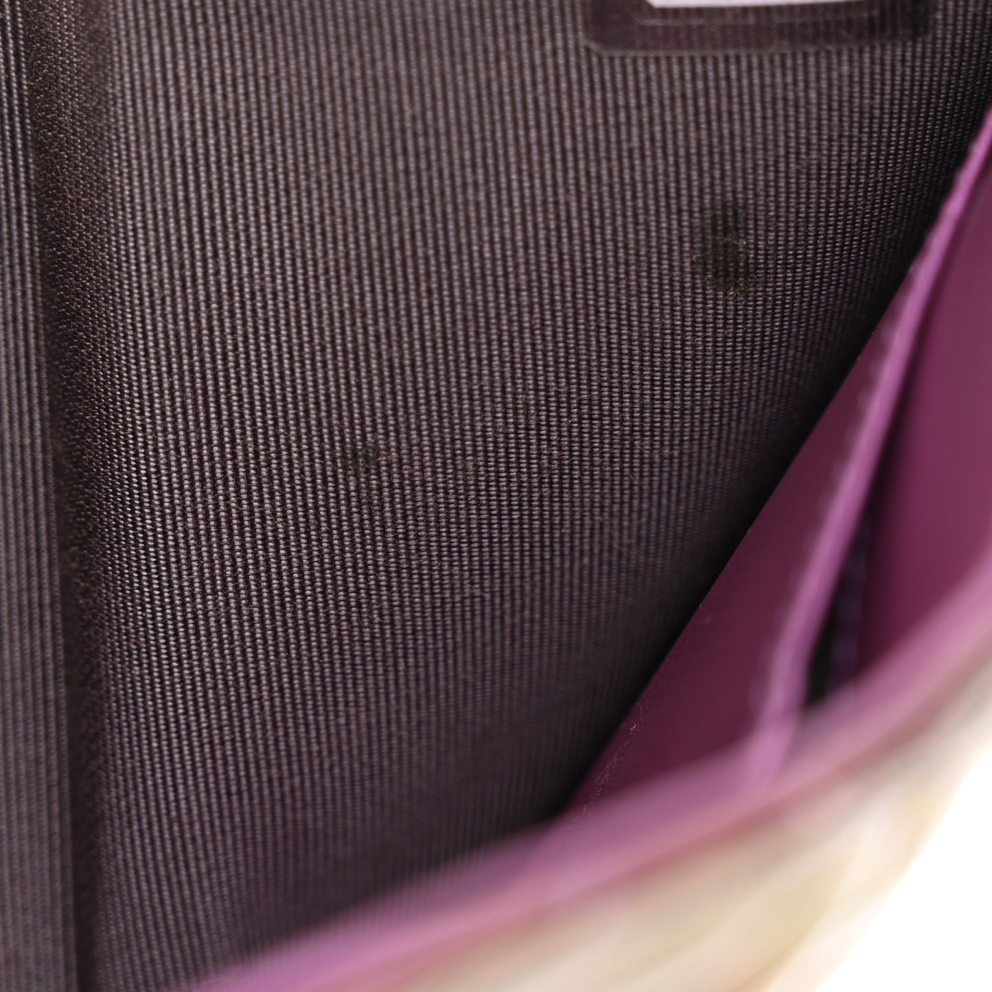 Iridescent Lambskin Quilted Double Flap Wallet Purple