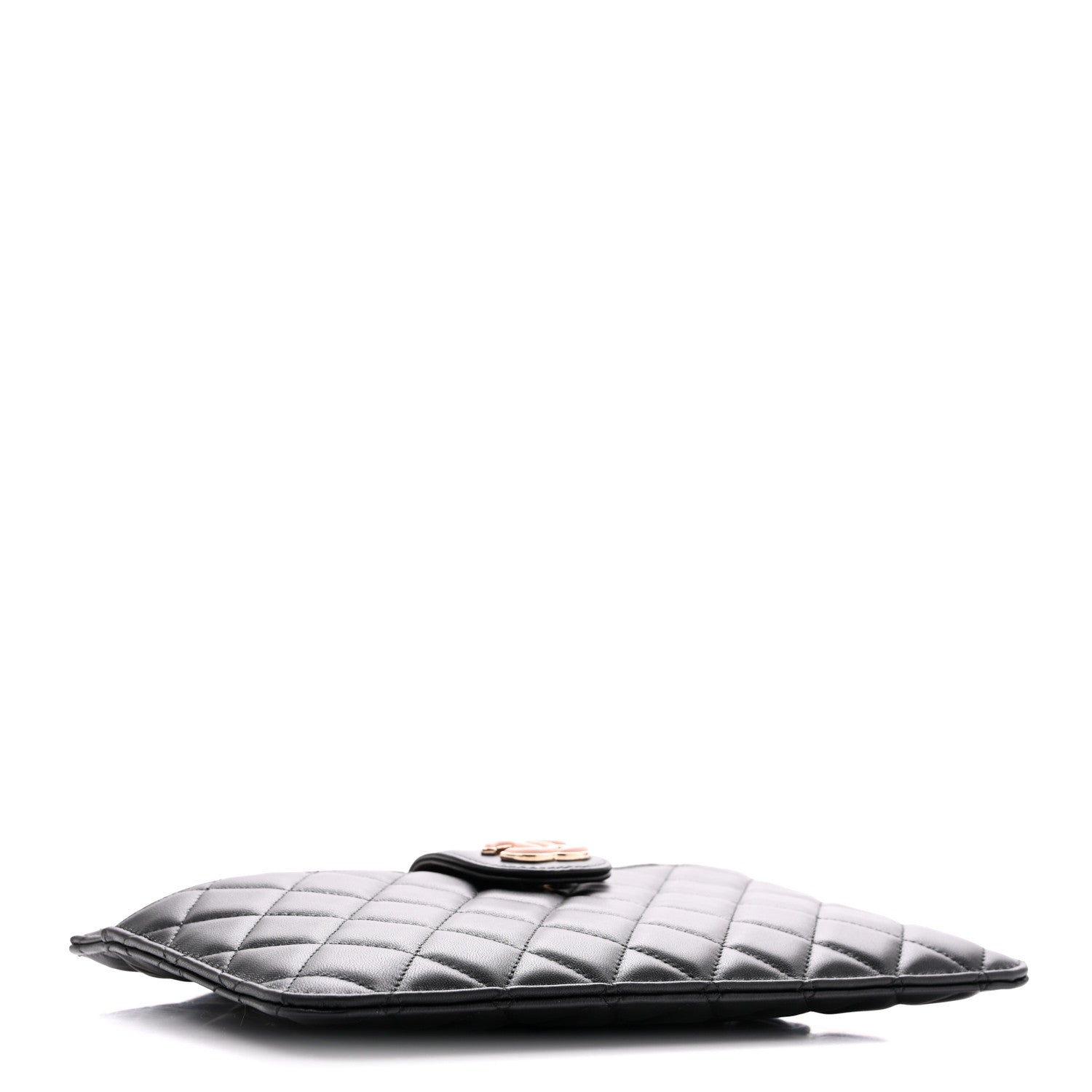 Chanel Lambskin Quilted Sunset Boulevard Pouch Case Black Pink 5 of 9