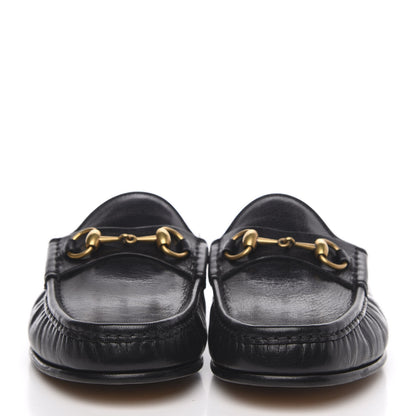 Gucci Goatskin Mens Horsebit Slippers 8 Black 2 of 9