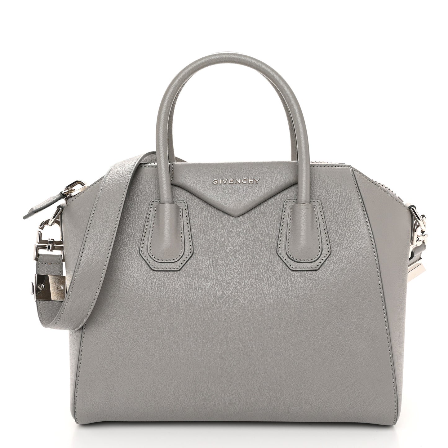 Sugar Goatskin Small Antigona Pearl Grey