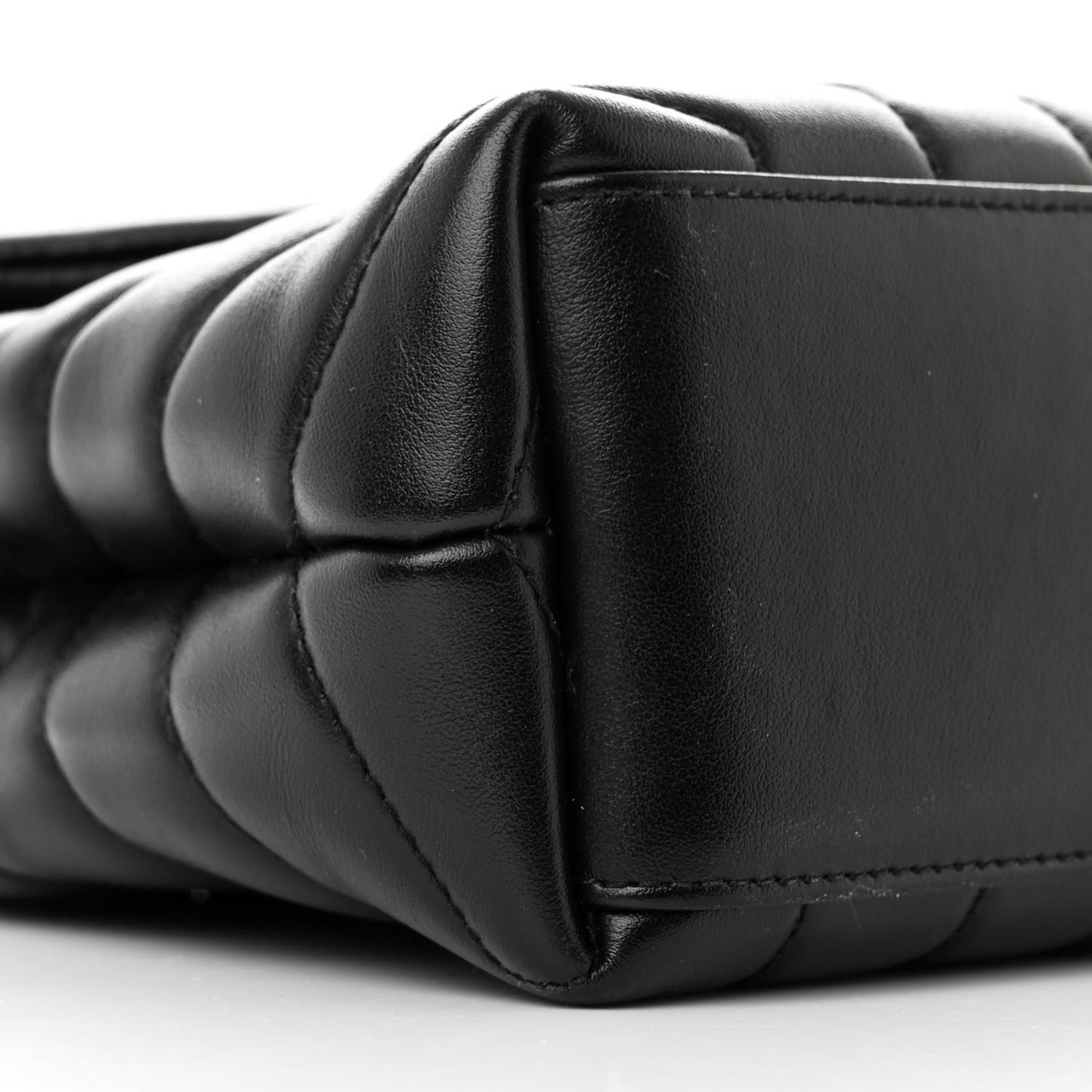 Calfskin Y Quilted Monogram Monochrome Small Loulou Chain Satchel Black