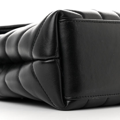 Saint Laurent Calfskin Y Quilted Monogram Monochrome Small Loulou Chain Satchel Black 10 of 12