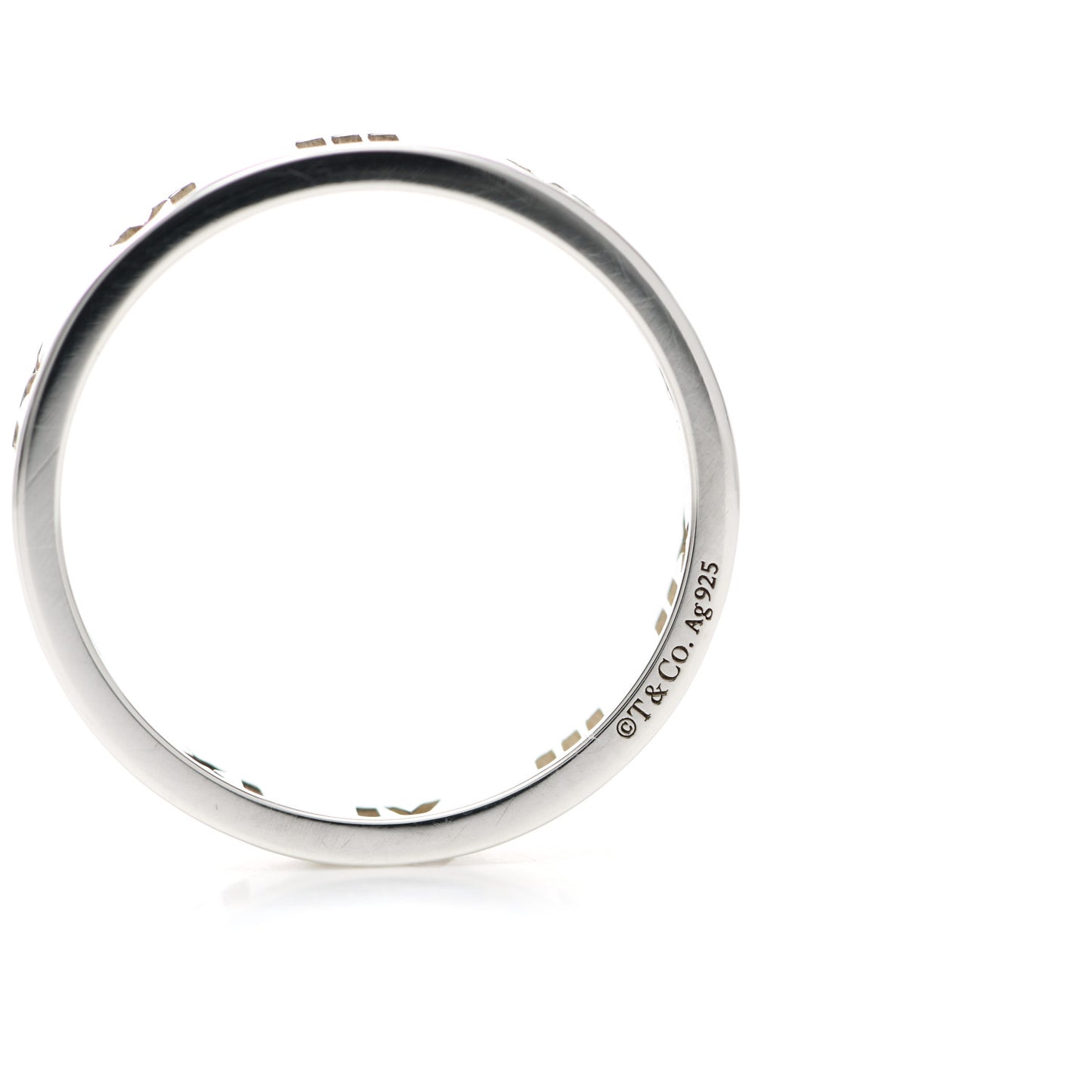 Sterling Silver Narrow Atlas Pierced Ring 55 7.25