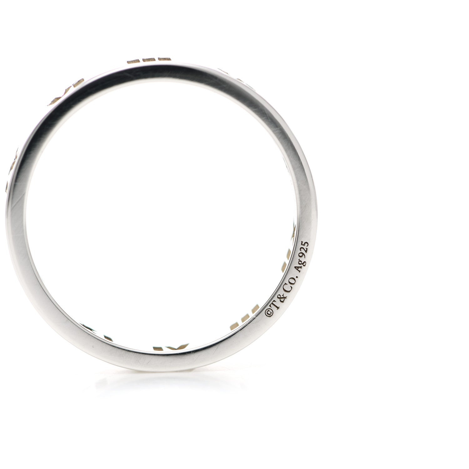 Tiffany Sterling Silver Narrow Atlas Pierced Ring 55 7.25 4 of 5