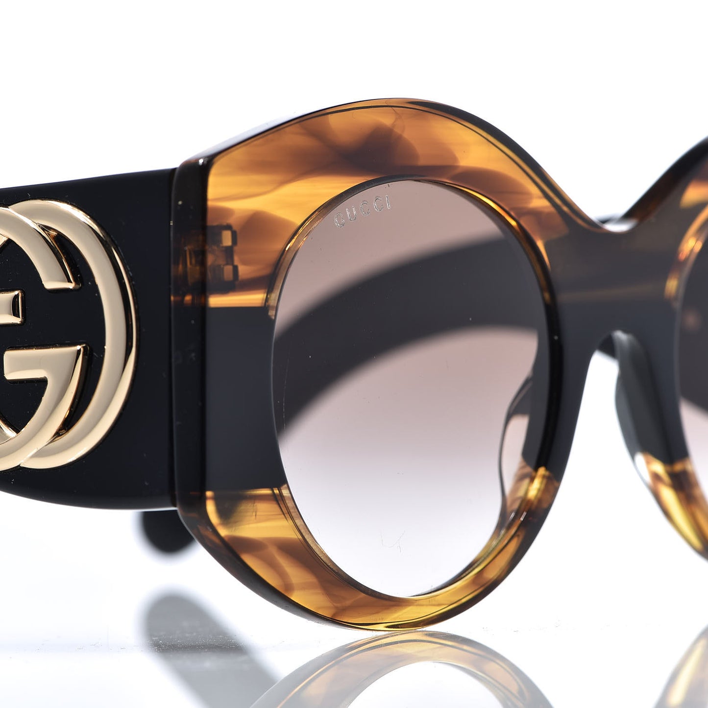Acetate Round Frame Sunglasses GG0177S Brown