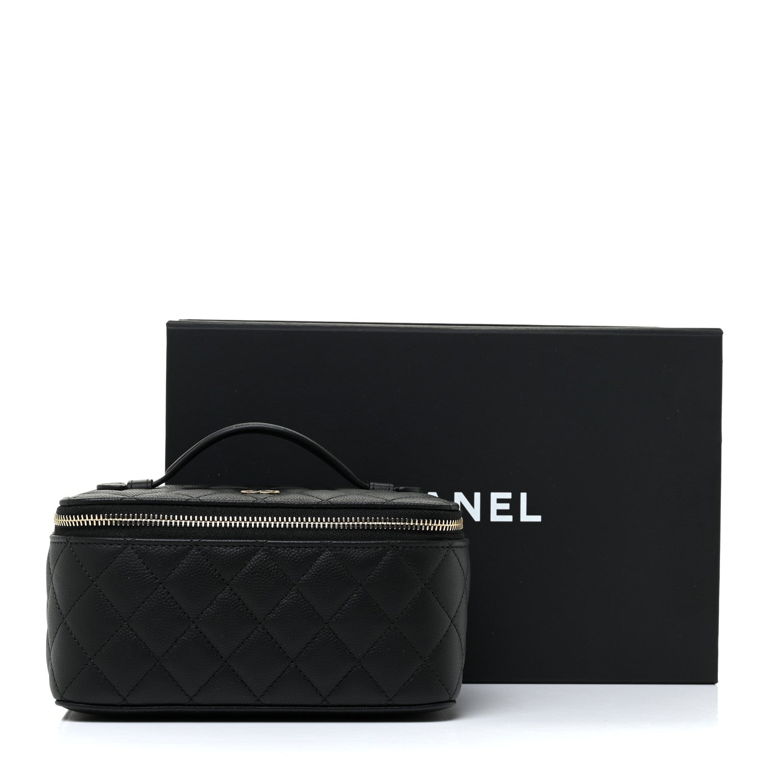 Chanel Caviar Quilted Top Handle Jewelry Case Black 12 of 12