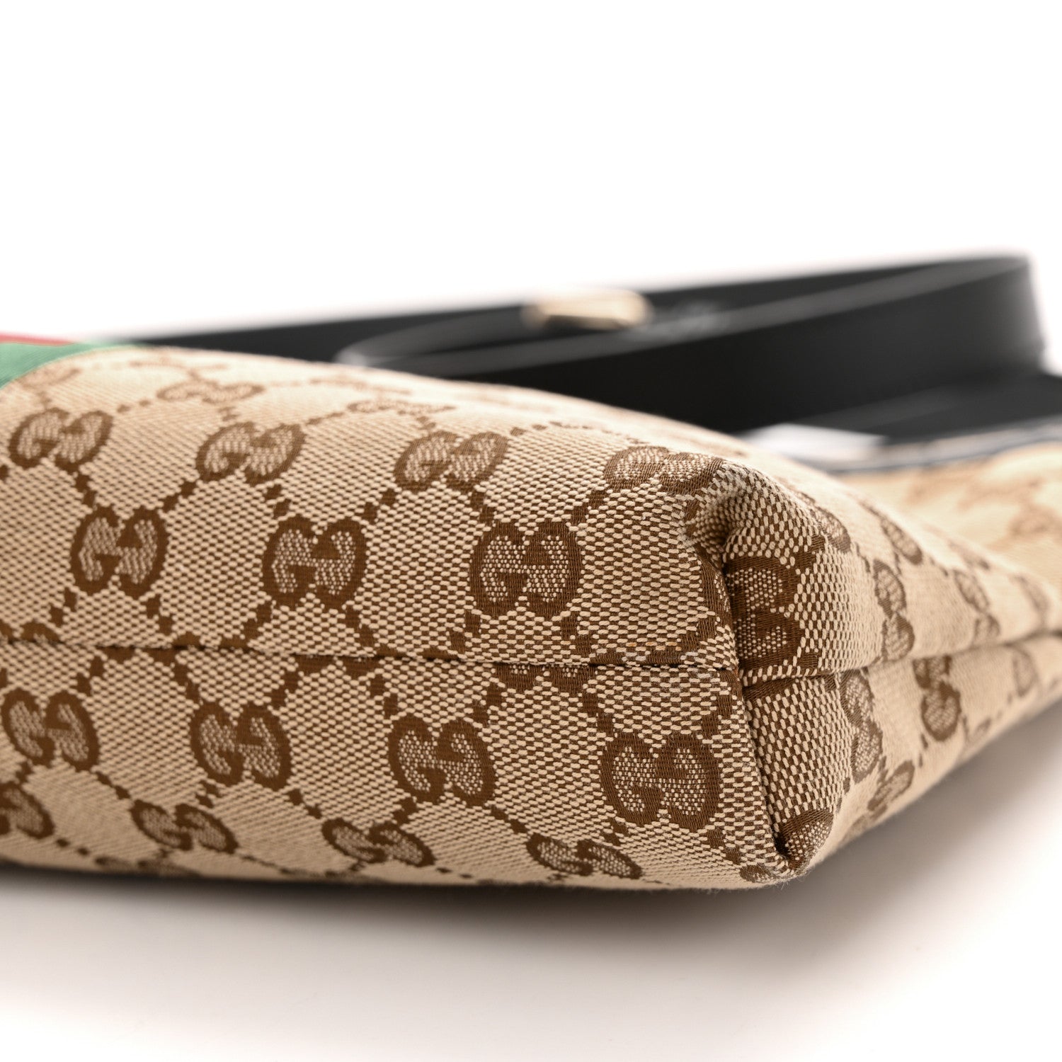 Gucci GG Monogram Web Flat Messenger Bag Black 10 of 12