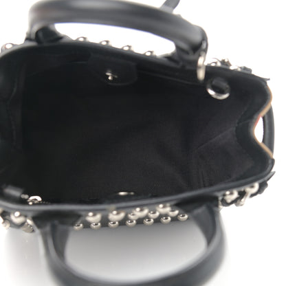 Burberry Pebbled Calfskin House Check Studded Baby Banner Tote Black 5 of 14