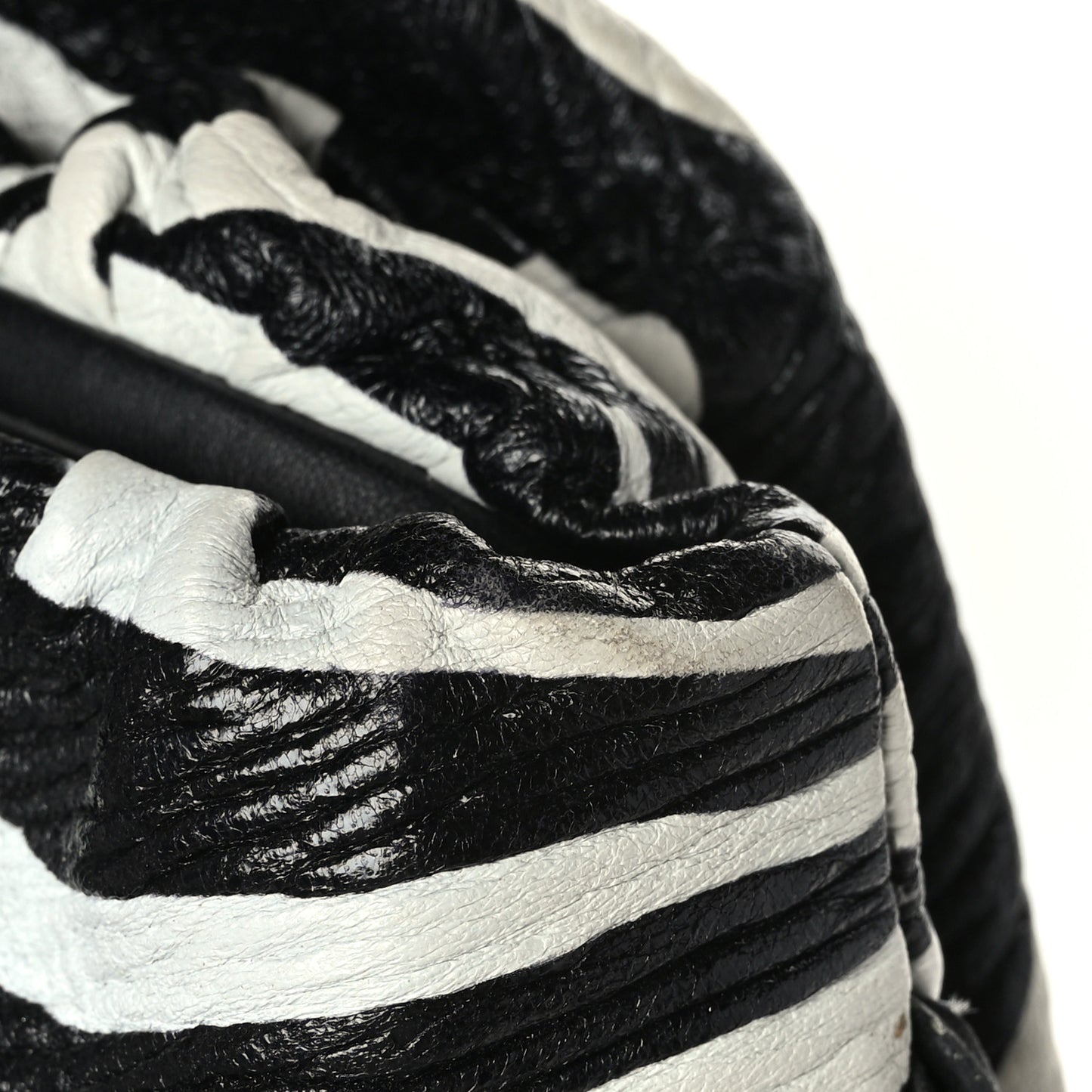 Nappa Zebra Print The Pouch Oversized Clutch White Black