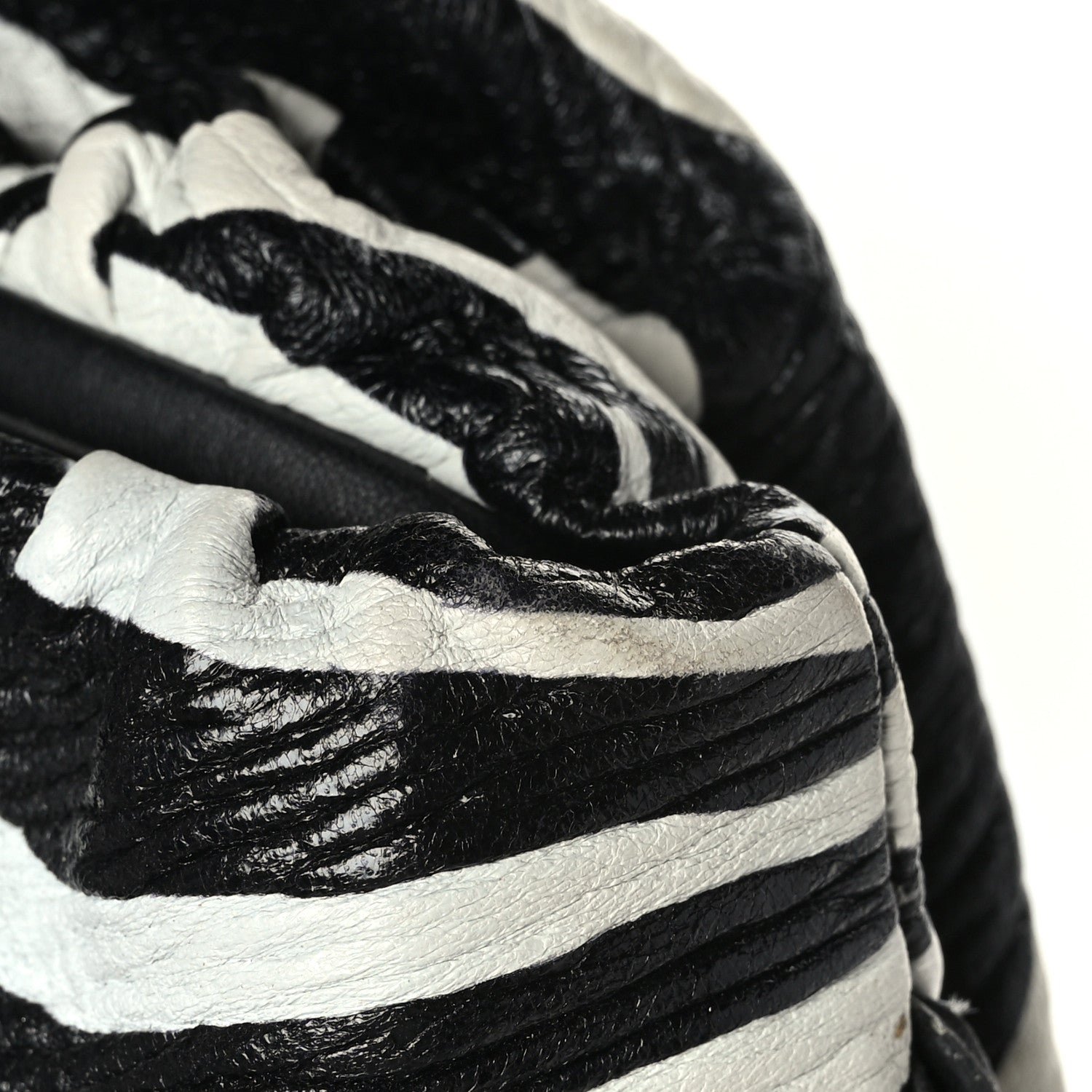 Bottega Veneta Nappa Zebra Print The Pouch Oversized Clutch White Black 10 of 10
