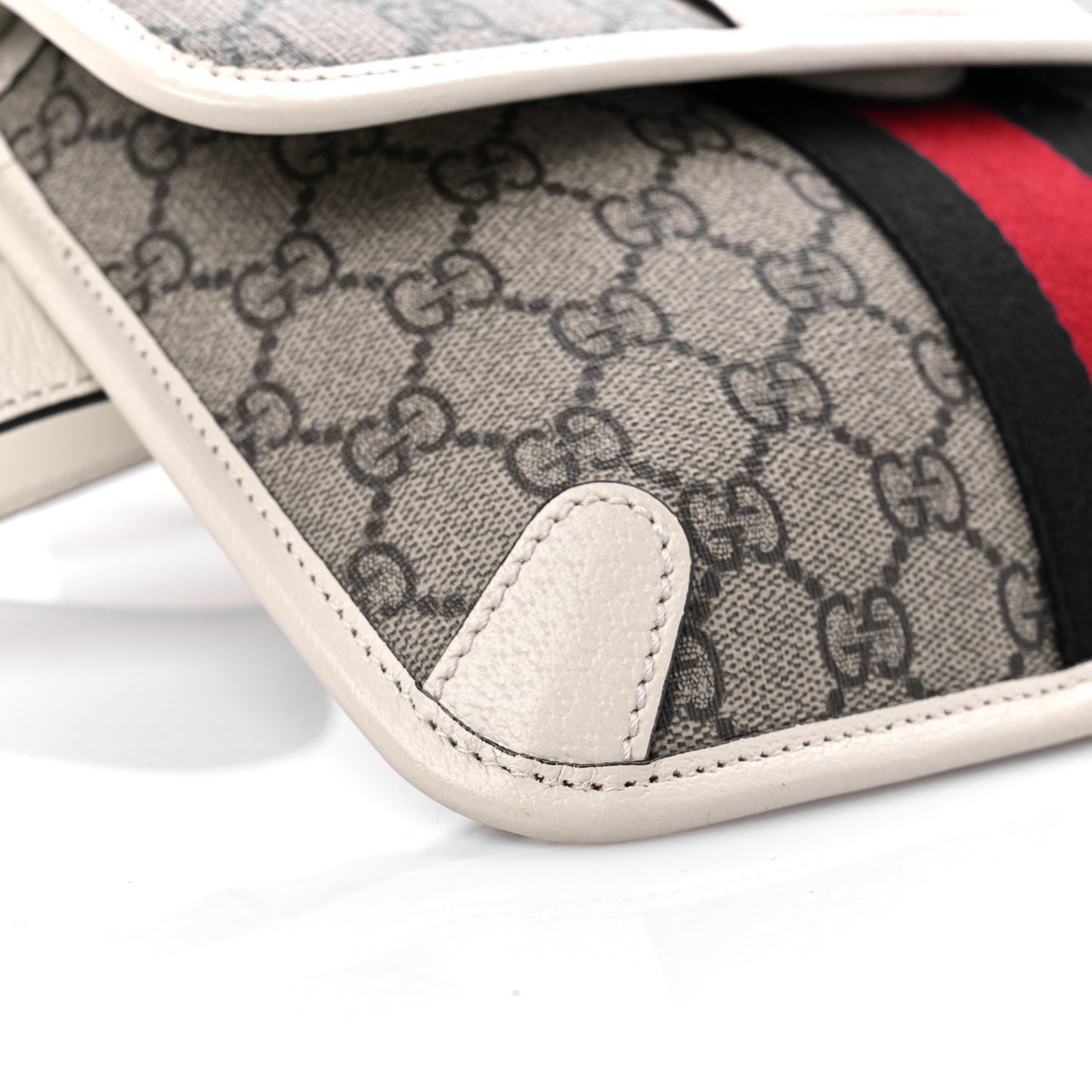 GG Supreme Monogram Web Small Ophidia Belt Bag 100 40 Brown White