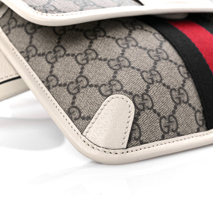 Gucci GG Supreme Monogram Web Small Ophidia Belt Bag 100 40 Brown White 9 of 10