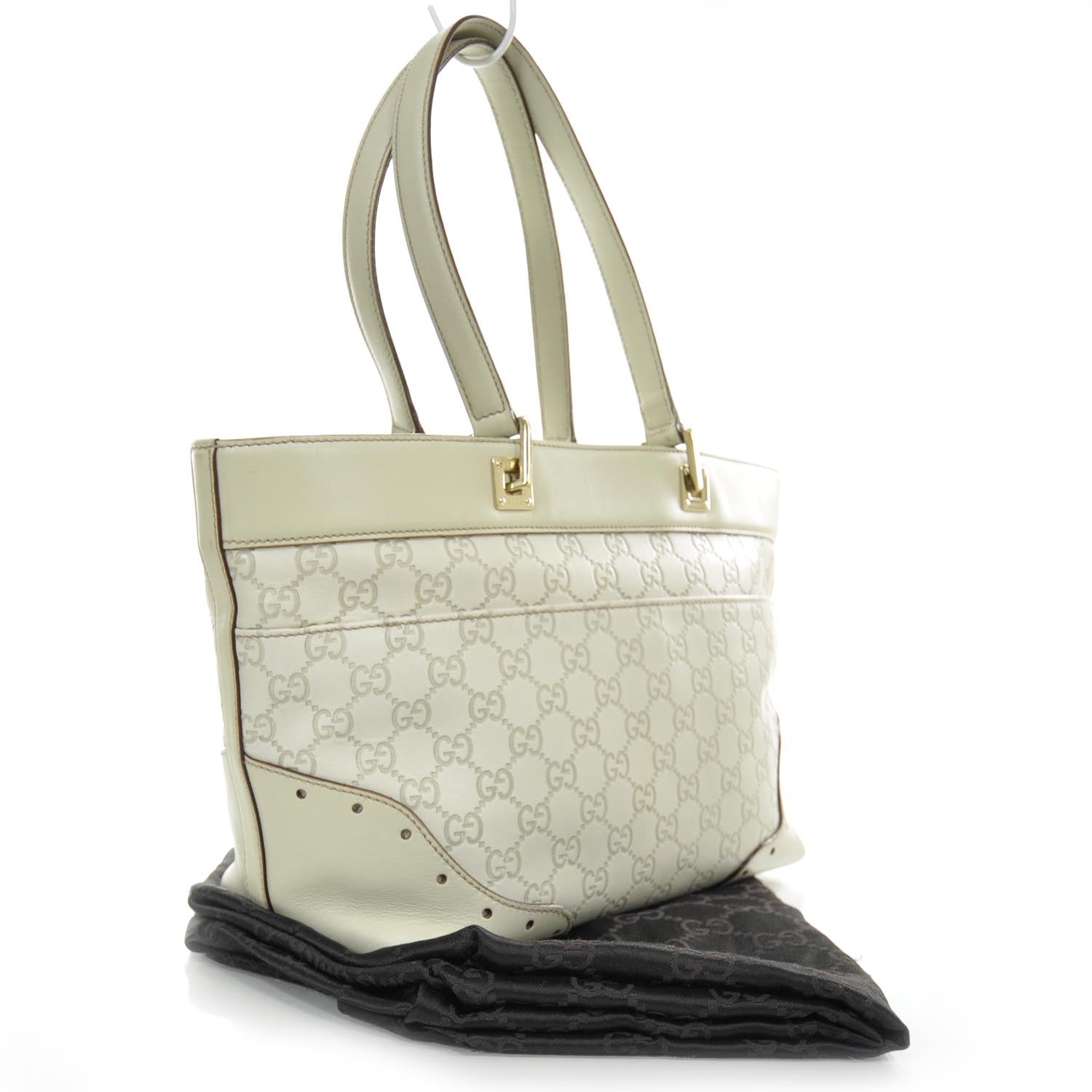 Gucci Guccissima Punch Tote Ivory 2 of 9