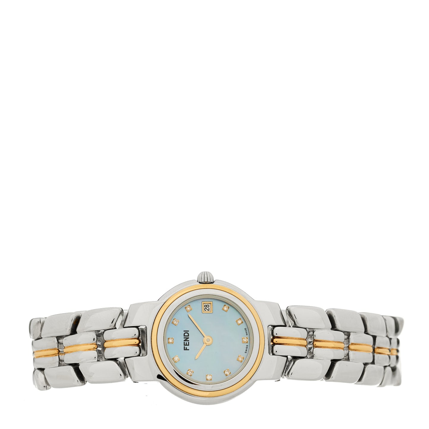 Stainless Steel Diamond Mother of Pearl 25mm 980L Quartz Watch
