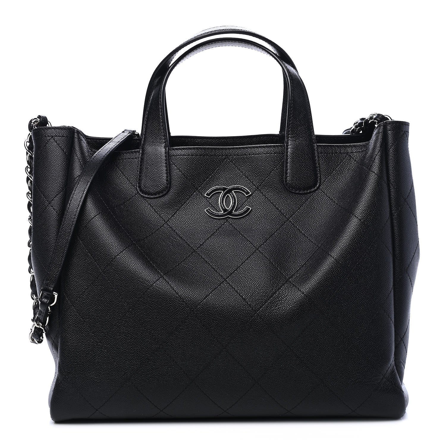 Chanel Caviar Stitched Medium Lady Coco Shopping Tote Black 1 of 6