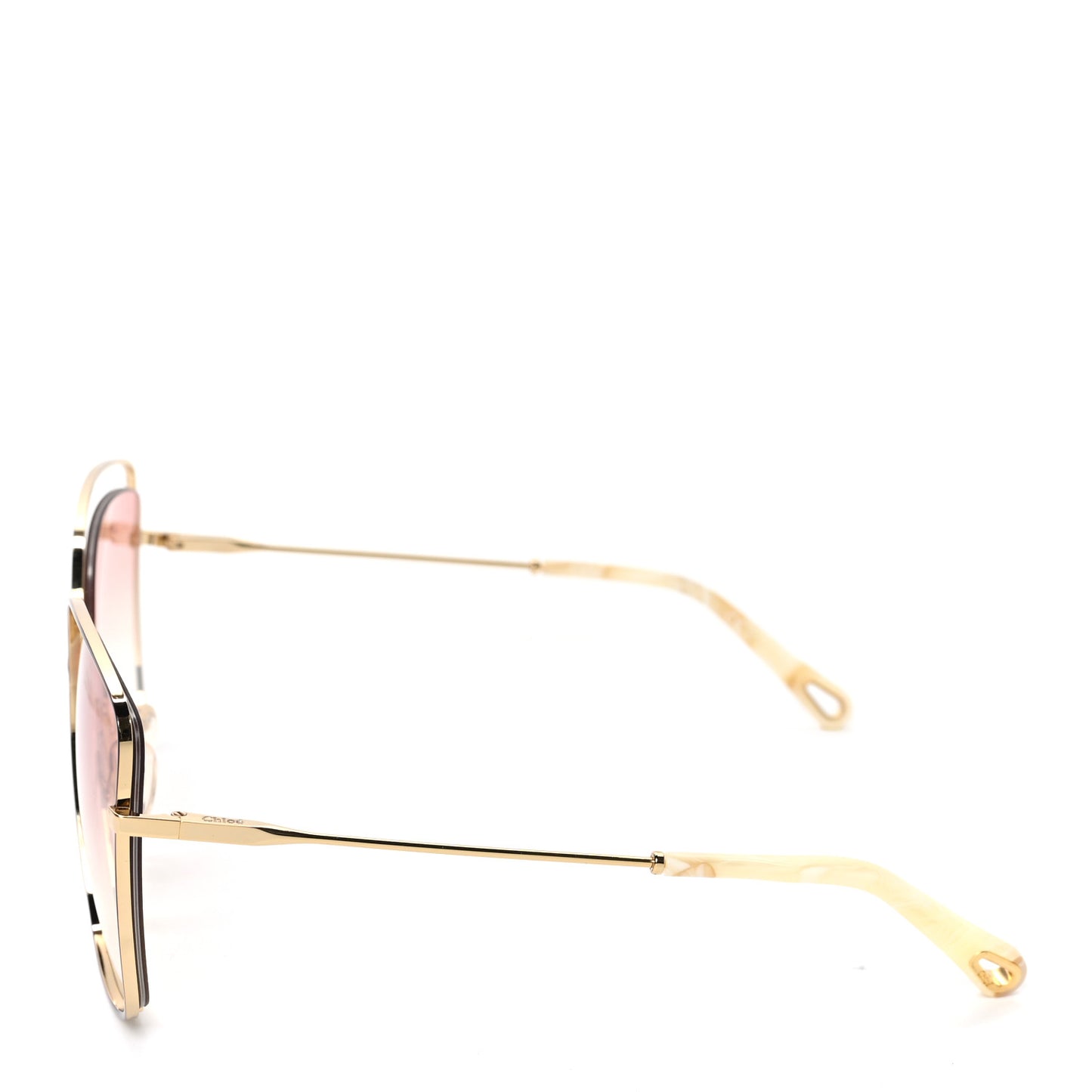 Poppy Cutout Square Sunglasses CE133S Gold Pink